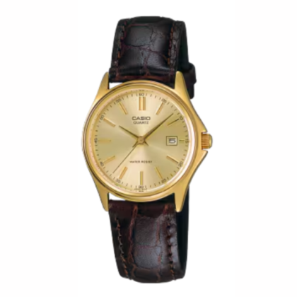 Casio General LTP-1183Q-9A Dark Brown Genuine Leather Band Women Watch